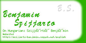 benjamin szijjarto business card